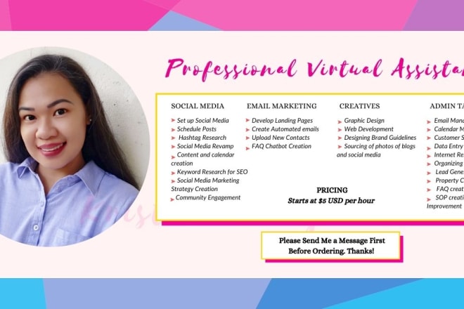 I will be your professional virtual assistant