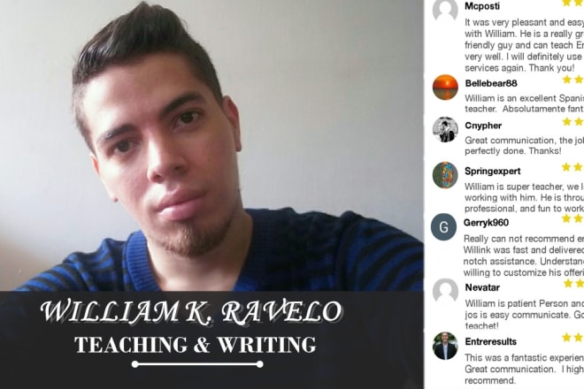 I will be your spanish teacher