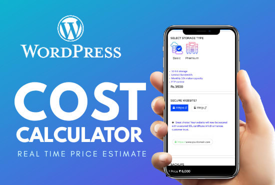 I will build a custom cost calculator in wordpress