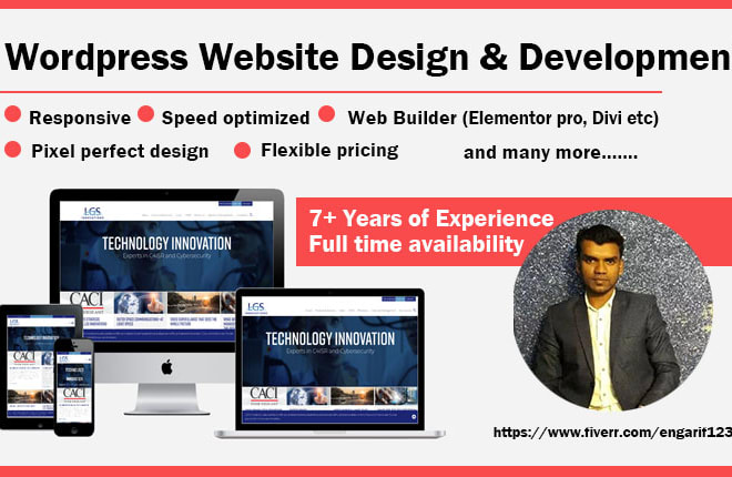 I will build a responsive wordpress website with SEO and speed optimization