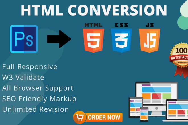 I will build PSD to HTML conversion