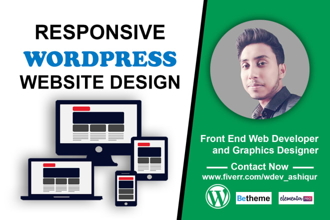 I will build responsive wordpress website design with seo