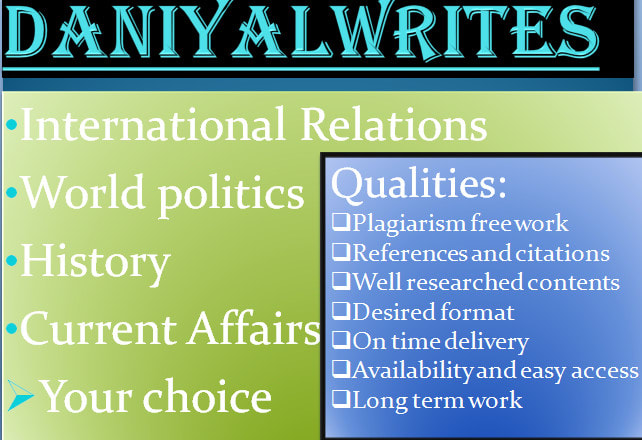 I will compose articles and essays about international relations and politics