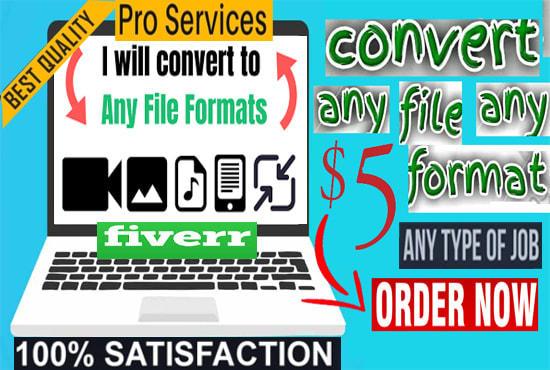 I will convert audio or video files to any format mp3, mp4, wav, flv