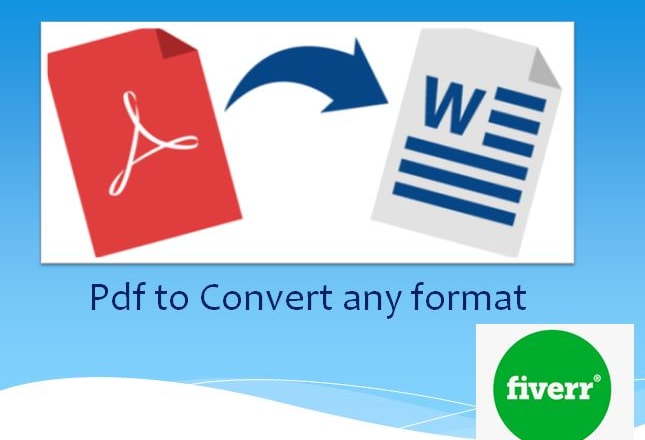 I will convert PDF in word or excel file