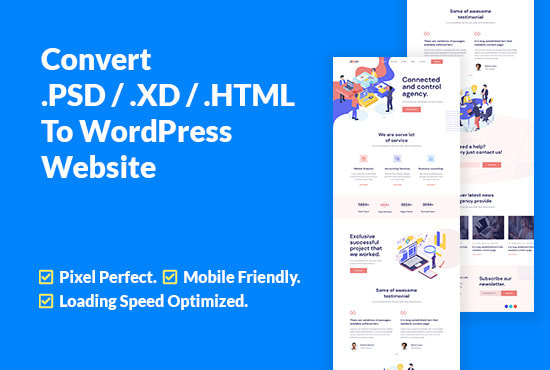I will convert psd or html to wordpress website responsive