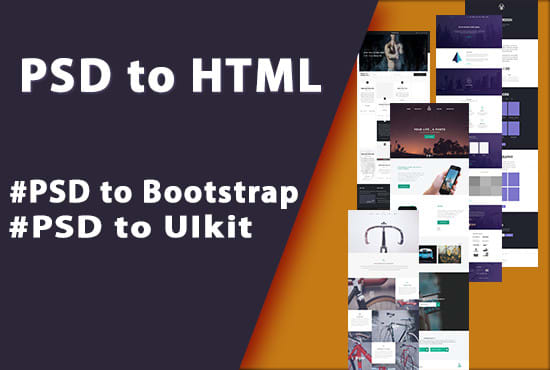 I will convert PSD to HTML5 bootstrap 4, and uikit template