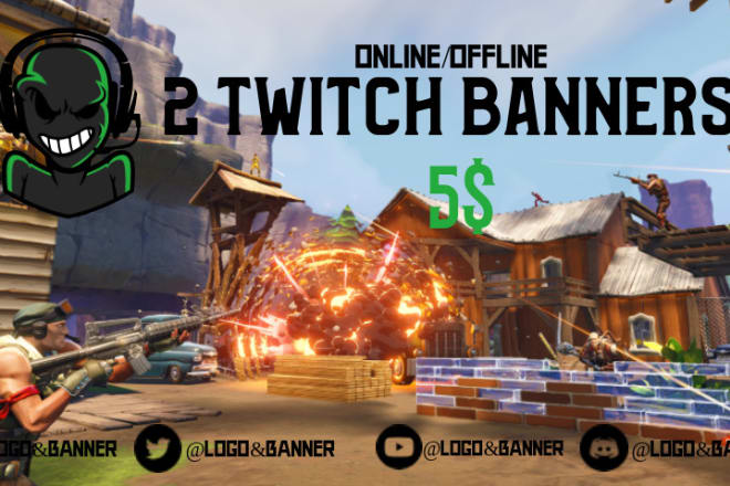 I will create 2 twitch banner online offline