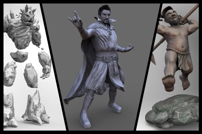 I will create 3d models for printing or games