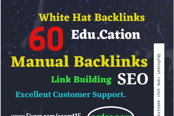I will create 60 high authority dofollow backlinks,edu link building service