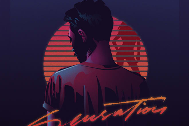 I will create 80s style illustrations in photoshop in 3 days