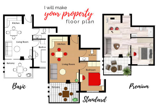 I will create a 2d floor plan for your airbnb vacation rental