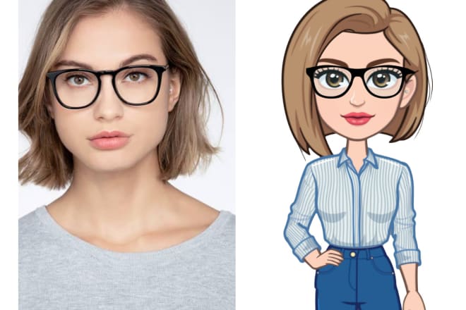 I will create a cartoon avatar or cartoon character of you