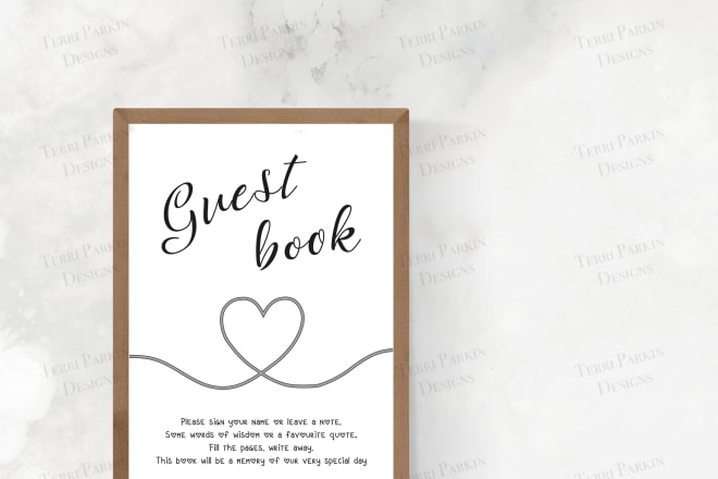 I will create a customised wedding guest book sign