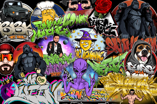 I will create a hand drawn graffiti design or logo