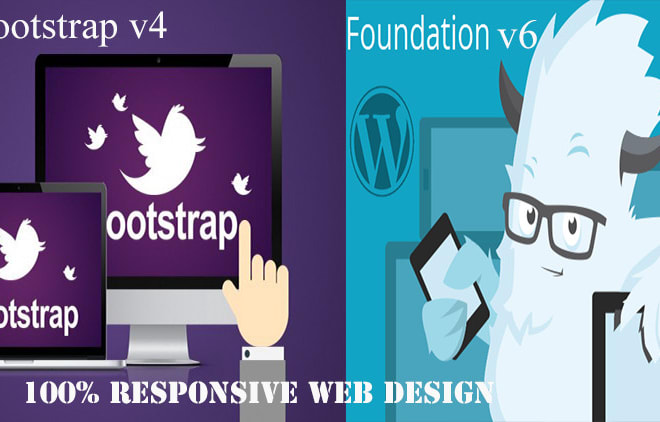 I will create a responsive website with bootstrap or foundation