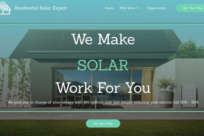 I will create a responsive wordpress website for solar business