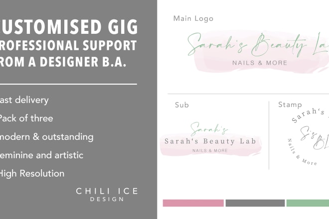 I will create a watercolor feminine logo