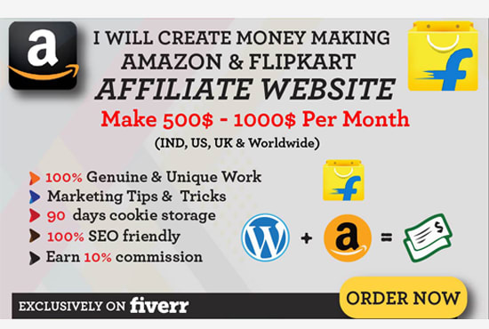 I will create amazon affiliate website with api or without api key