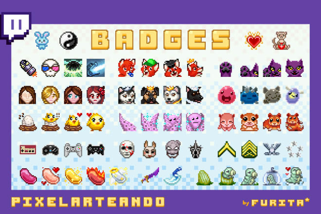 I will create awesome pixel art twitch sub badges