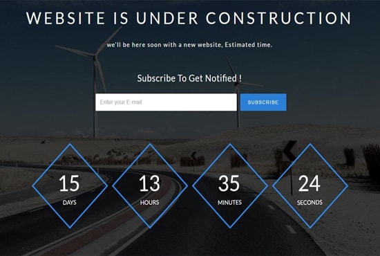 I will create coming soon or under construction page