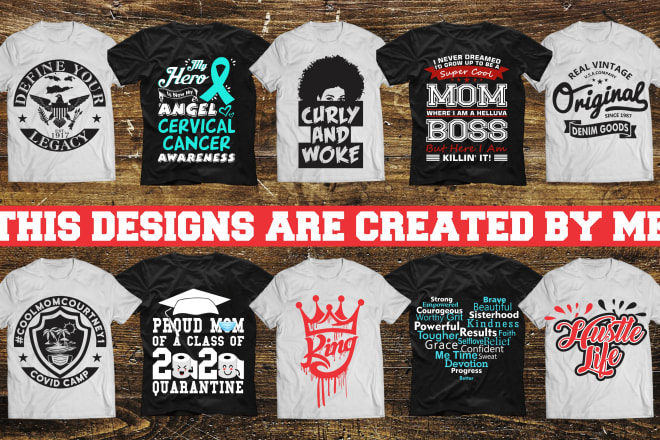 I will create custom amazing t shirt designs