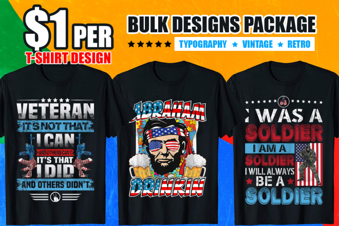 I will create custom t shirt and bulk t shirt design