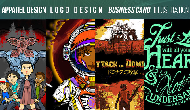 I will create designs for t shirts, mugs and other merchandise