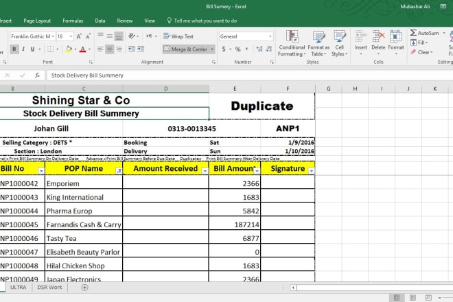 I will create full automatic excel sheet