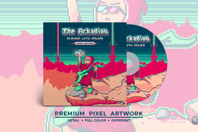 I will create premium retro pixel art album cover