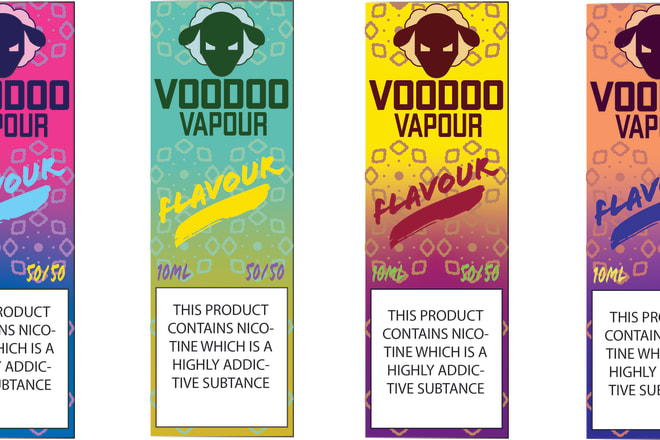 I will create professional vape e liquid label and box designs