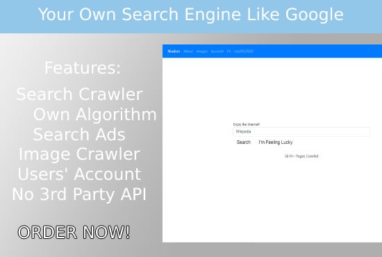 I will create search engine like google and bing for you