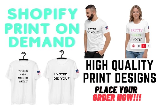 I will create shopify print on demand store,printful printify tshirt design marketing