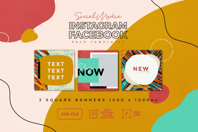 I will create social media template pack for you