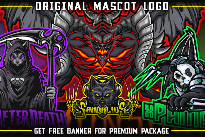 I will create super badass mascot logo for esports, gaming, twitch