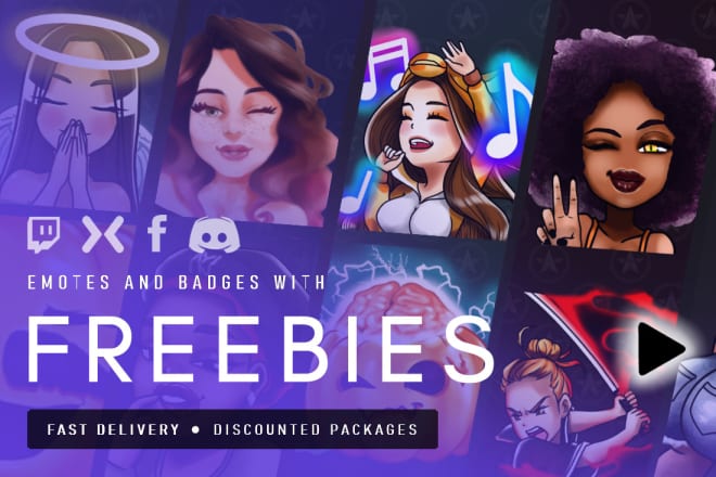 I will create twitch emotes and sub badges with freebies