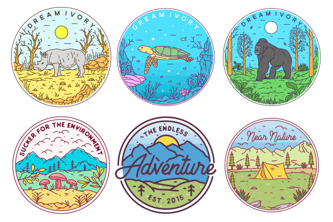 I will create vintage retro monoline badge, logo design