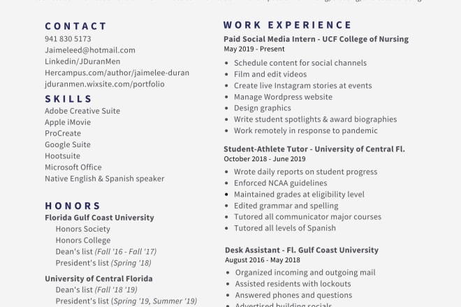 I will create your personalized resume