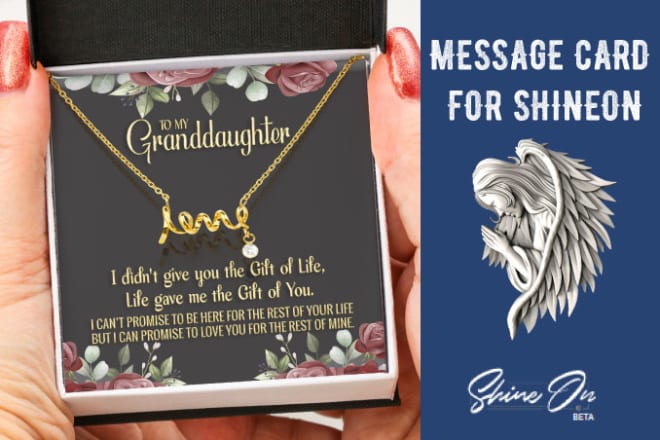 I will custom message card design for shineon