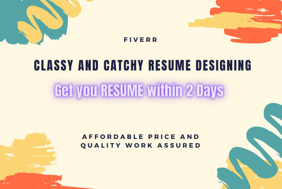 I will design a catchy and professional resume or CV at affordable price