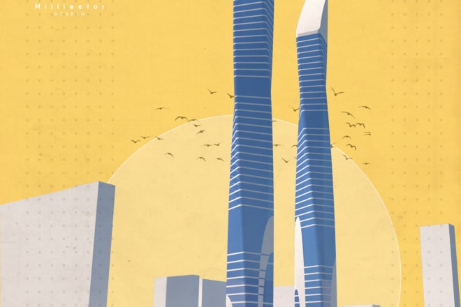 I will design a creative architectural illustration