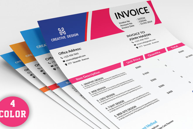 I will design a professional letterhead or invoice