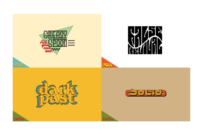 I will design a retro text logo in 1910s, 20s, 30s, 40s, 50s, 60s, or 70s style