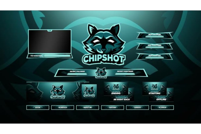 I will design an amazing twitch overlay and logo for your stream
