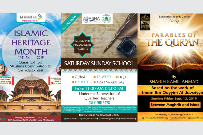 I will design an elegant islamic flyer, poster, banner or brochure