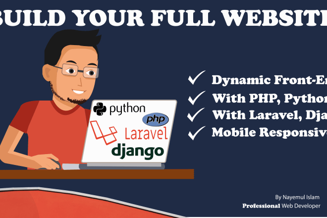 I will design and develop website with PHP laravel, python django, flask