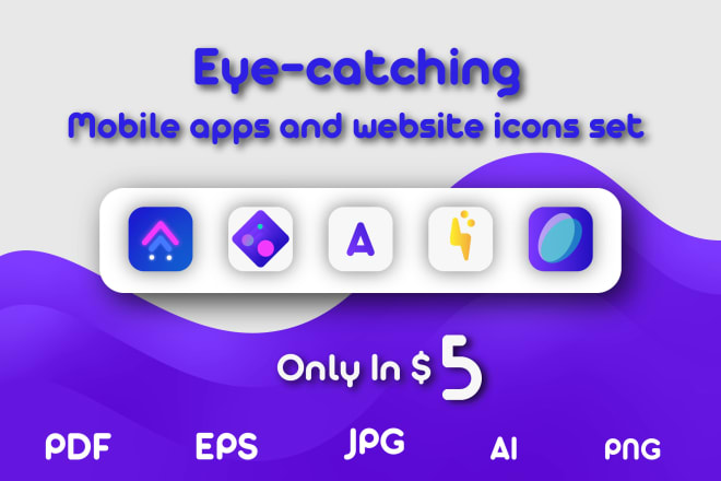 I will design app and website icon and buttons set in 24 hours