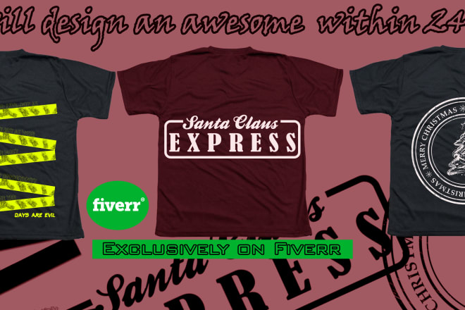 I will design awesome t shirts logo within 24hrs