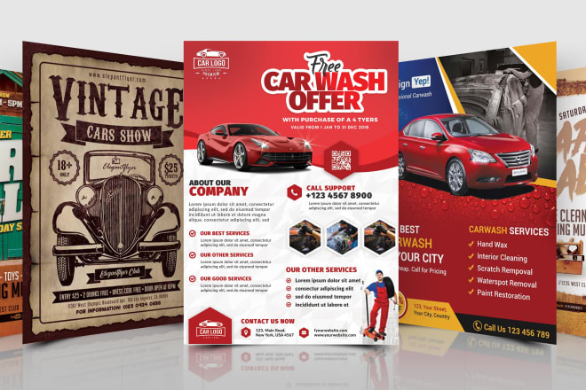 I will design car wash, servicing, yard, gardening, price list flyer, poster, leaflet