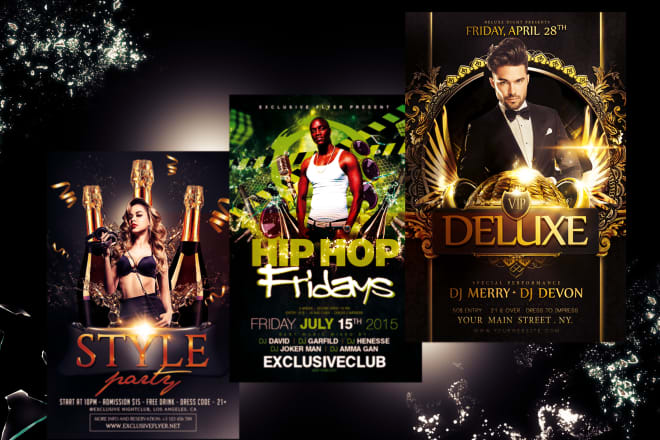 I will design concert,hip hop,dj,party,nightclub,event flyer